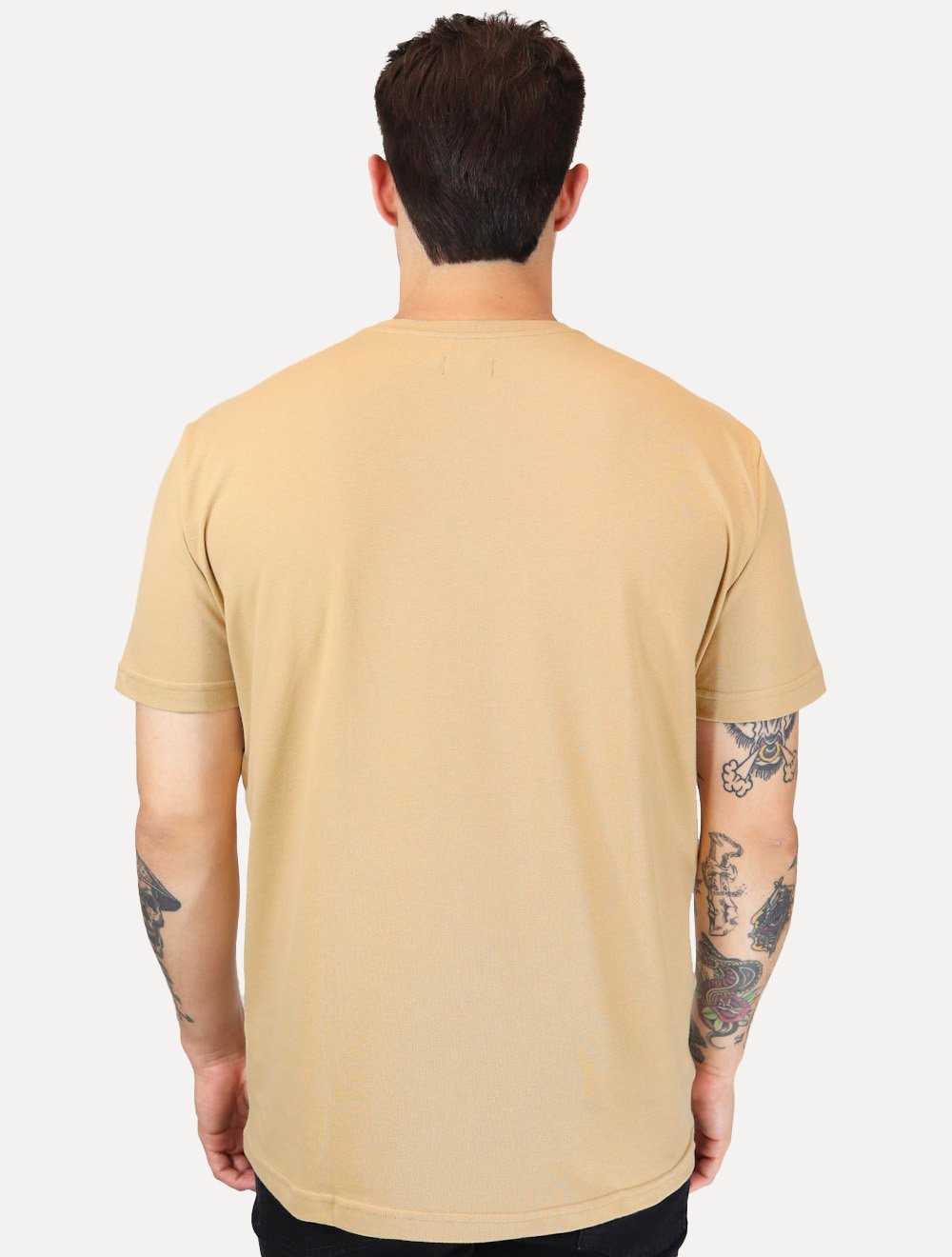 Camiseta King & Joe Masculina Comfort Piquet Premium Cáqui
