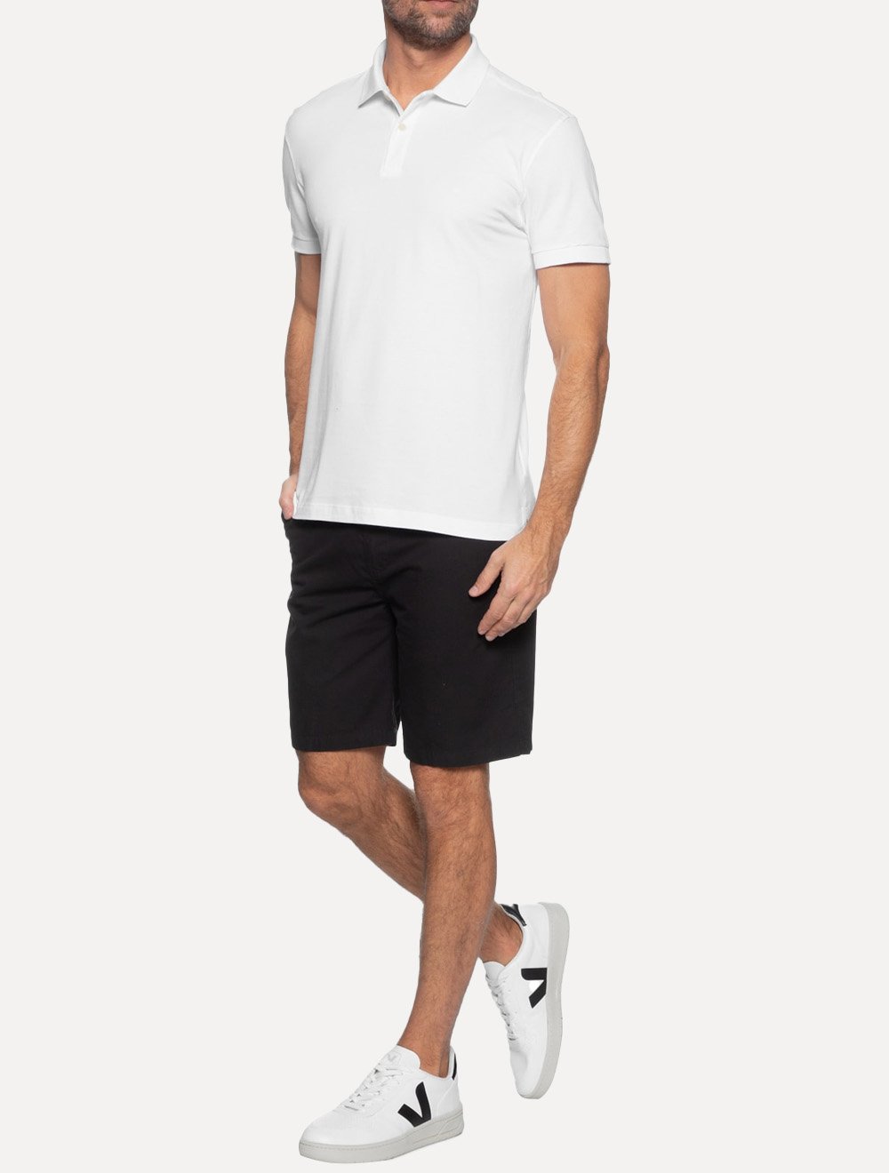 Polo Aramis Masculina Regular Basic Piquet Surton Mono Logo Branca