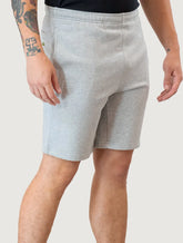 Bermuda Lacoste Moletom Masculina Jogger Logo Vintage Cinza Mescla