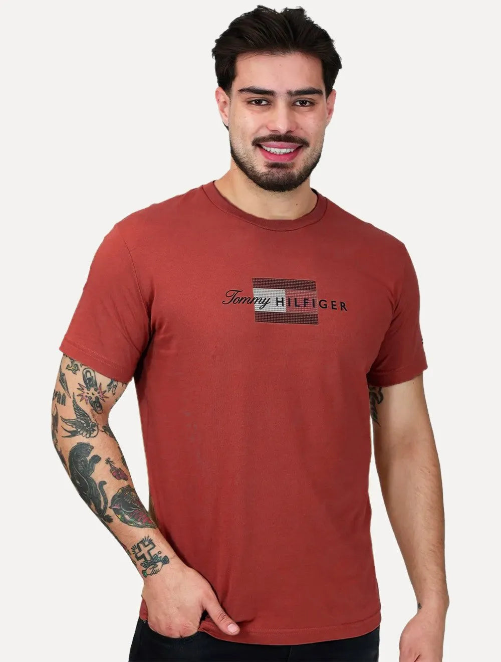 Camiseta Tommy Hilfiger Masculina Brand Love Big Graphic Vermelho