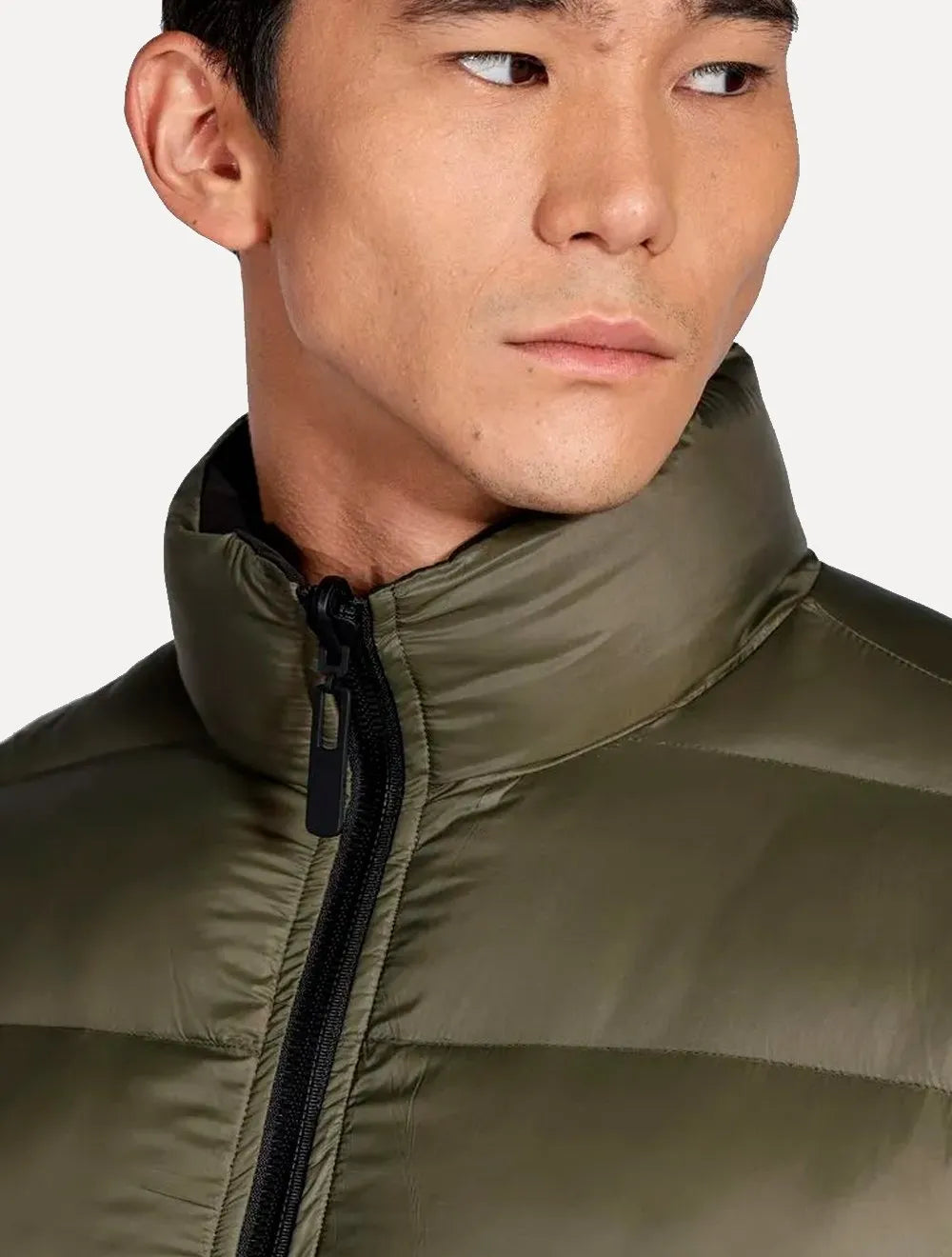 Jaqueta Aramis Masculina Nylon Dupla Face Green Puffer Preta