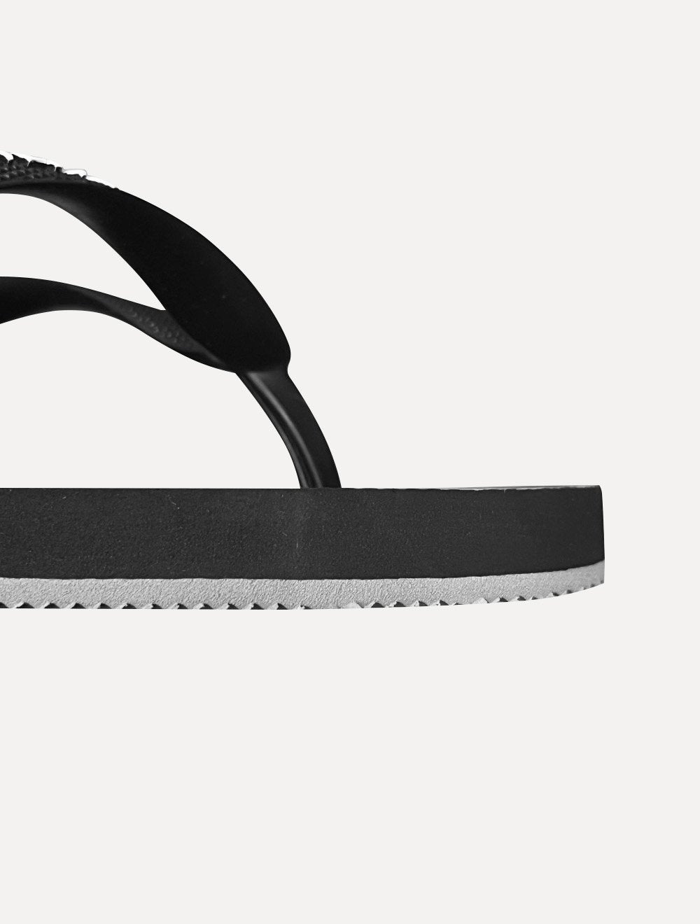 Chinelo Tommy Hilfiger Flag Power Beach Rubber Preto/Cinza/Branco