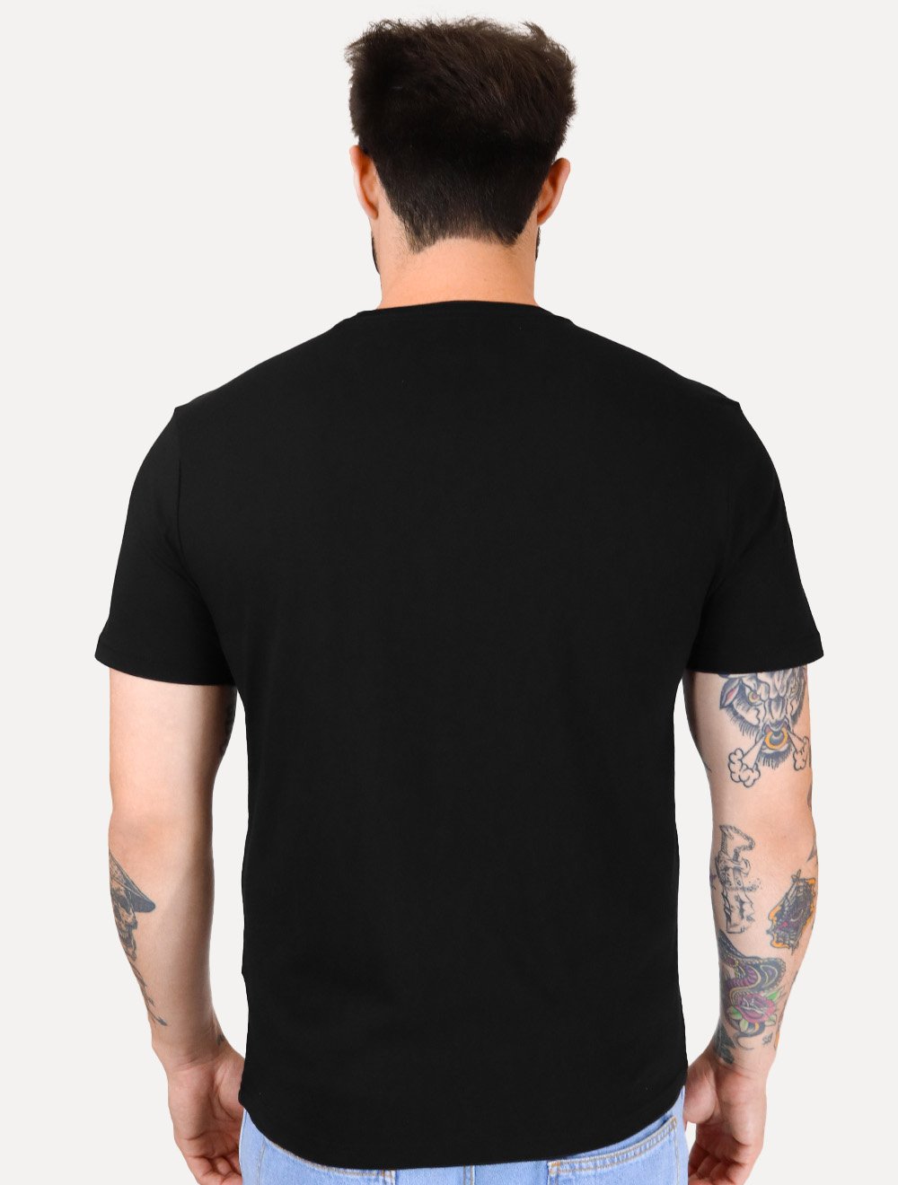 Camiseta Calvin Klein Jeans Masculina Frontal CK Rubber Relevo Preta