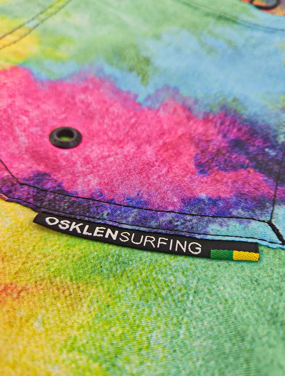 Bermuda Osklen Masculina D'Água Surf Tie Dye Rosa Azul