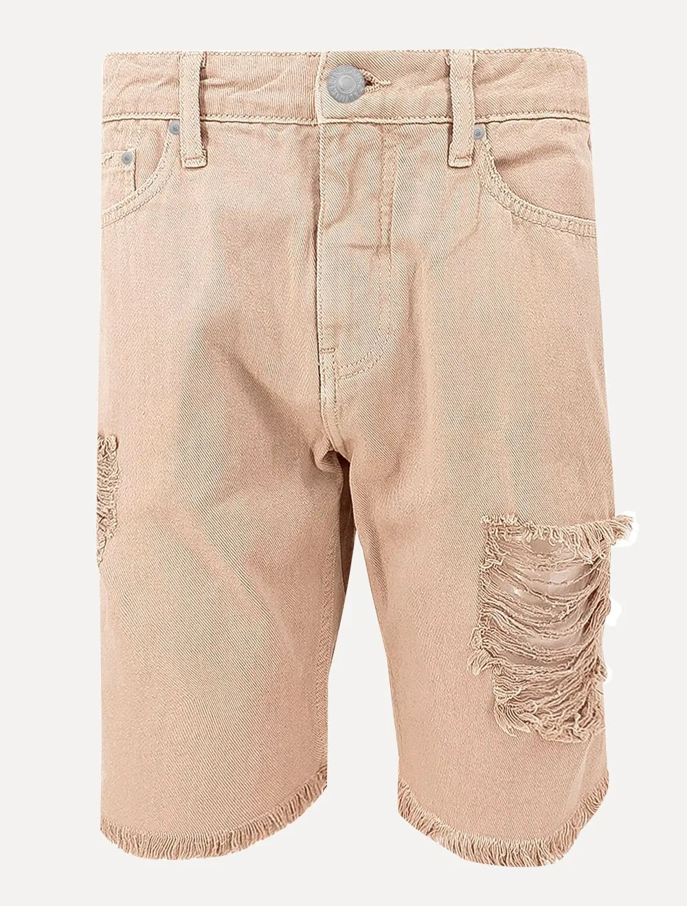 Bermuda Calvin Klein Jeans Destroyed Label Cáqui Claro