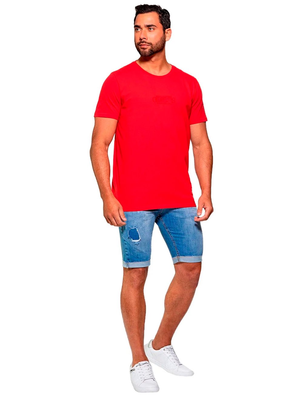 Bermuda Guess Jeans Masculina Cerzido Stone Clara