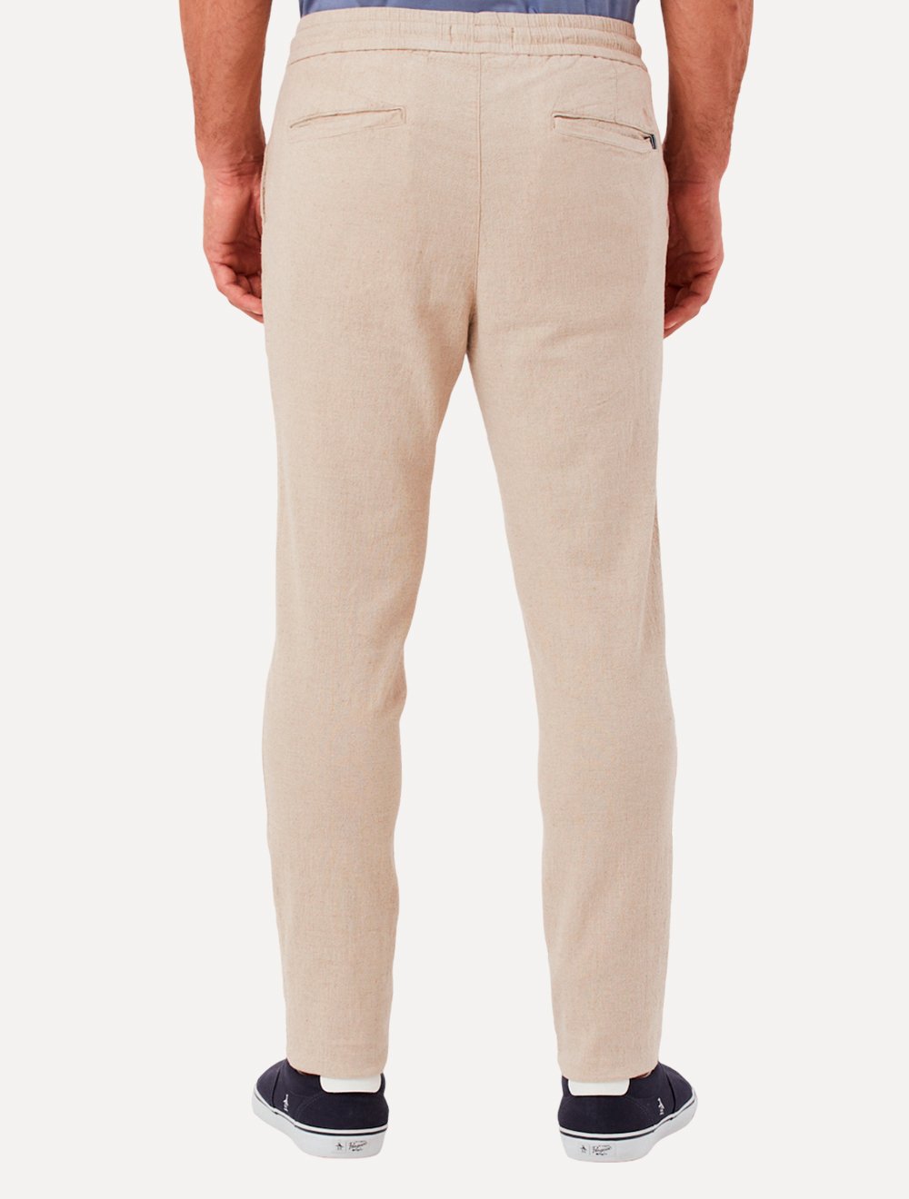 Calça Original Penguin Masculina Relax Sport Linho Lisa Areia Mescla