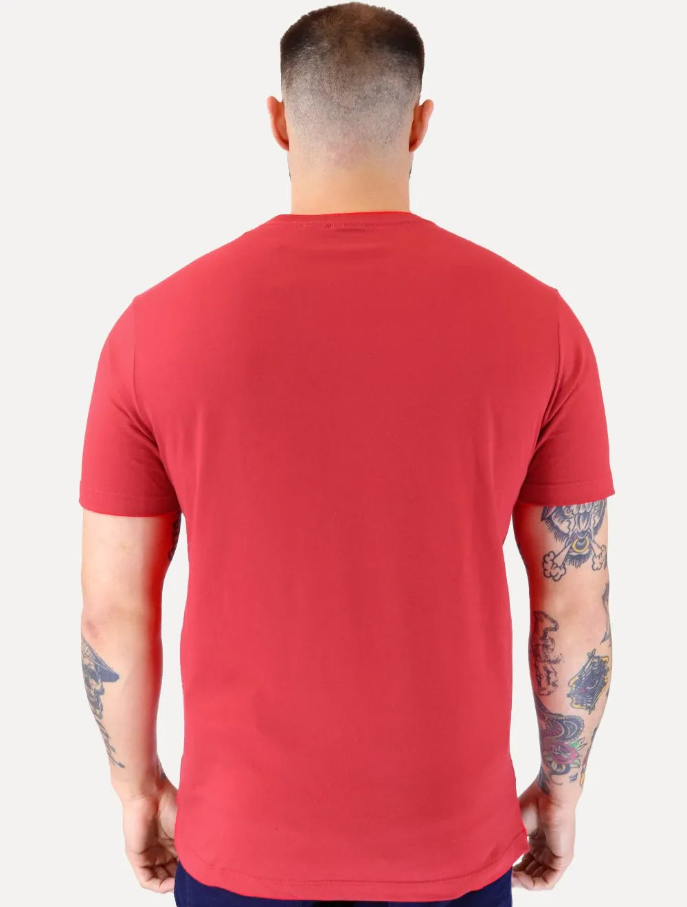 Camiseta Aramis Masculina Basic Lisa Dark Logo Vermelha