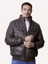 Jaqueta Victory Eagle Masculina PU Leather Bomber Grafite Marrom