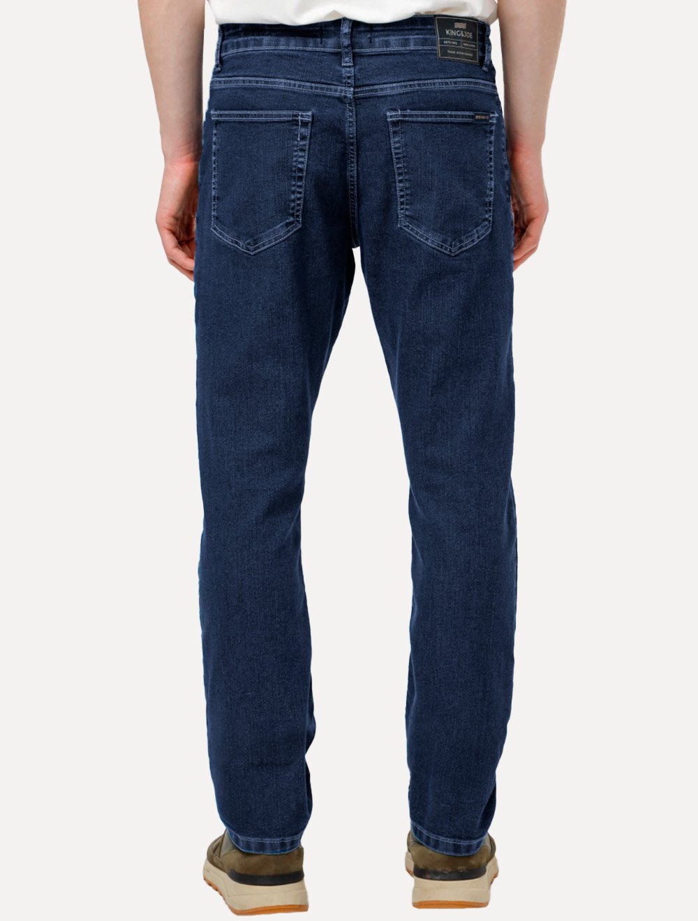 Calça King & Joe Jeans Masculina Slim Blue Black Soft Azul Médio