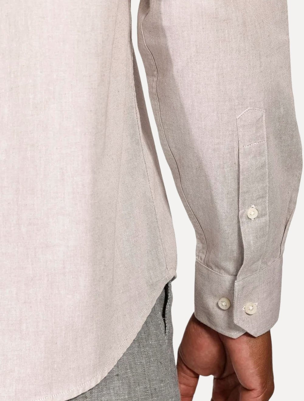 Camisa Aramis Masculina Regular Algodão Lotte Pocket Cáqui Mescla