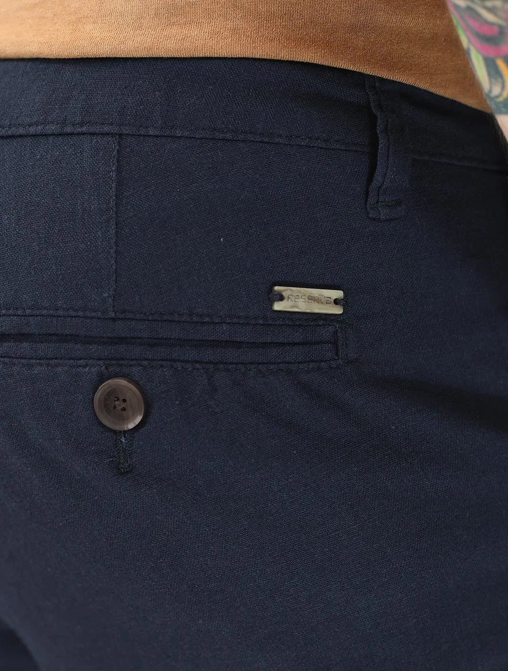Bermuda Reserva Masculina Casual Linho Azul Marinho