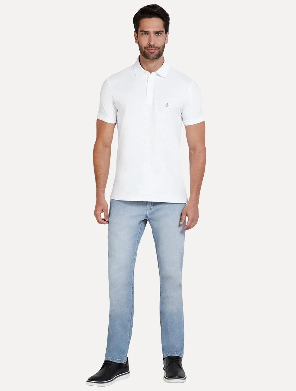 Calça Dudalina Jeans Masculina Slim Denim Malha Clara