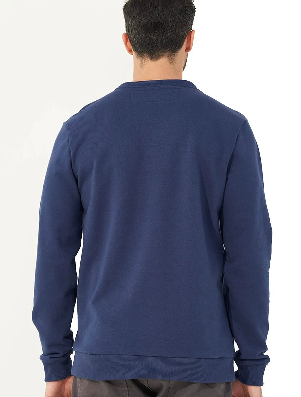 Moletom Colcci Masculino Crewneck Embossing Azul Marinho