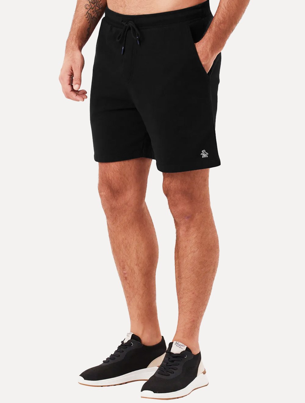 Bermuda Original Penguin Masculina Moletom Slim Patch Preta