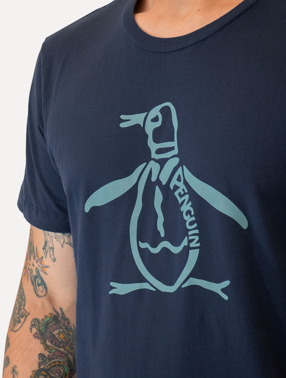 Camiseta Original Penguin Masculina Blue Mascot Logo Azul Marinho