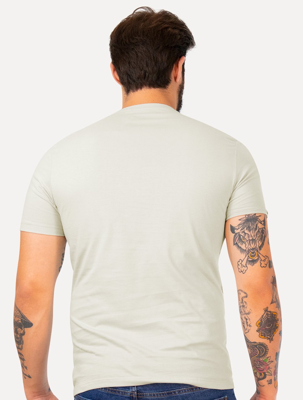 Camiseta Guess Masculina Embossed Logo Verde Claro