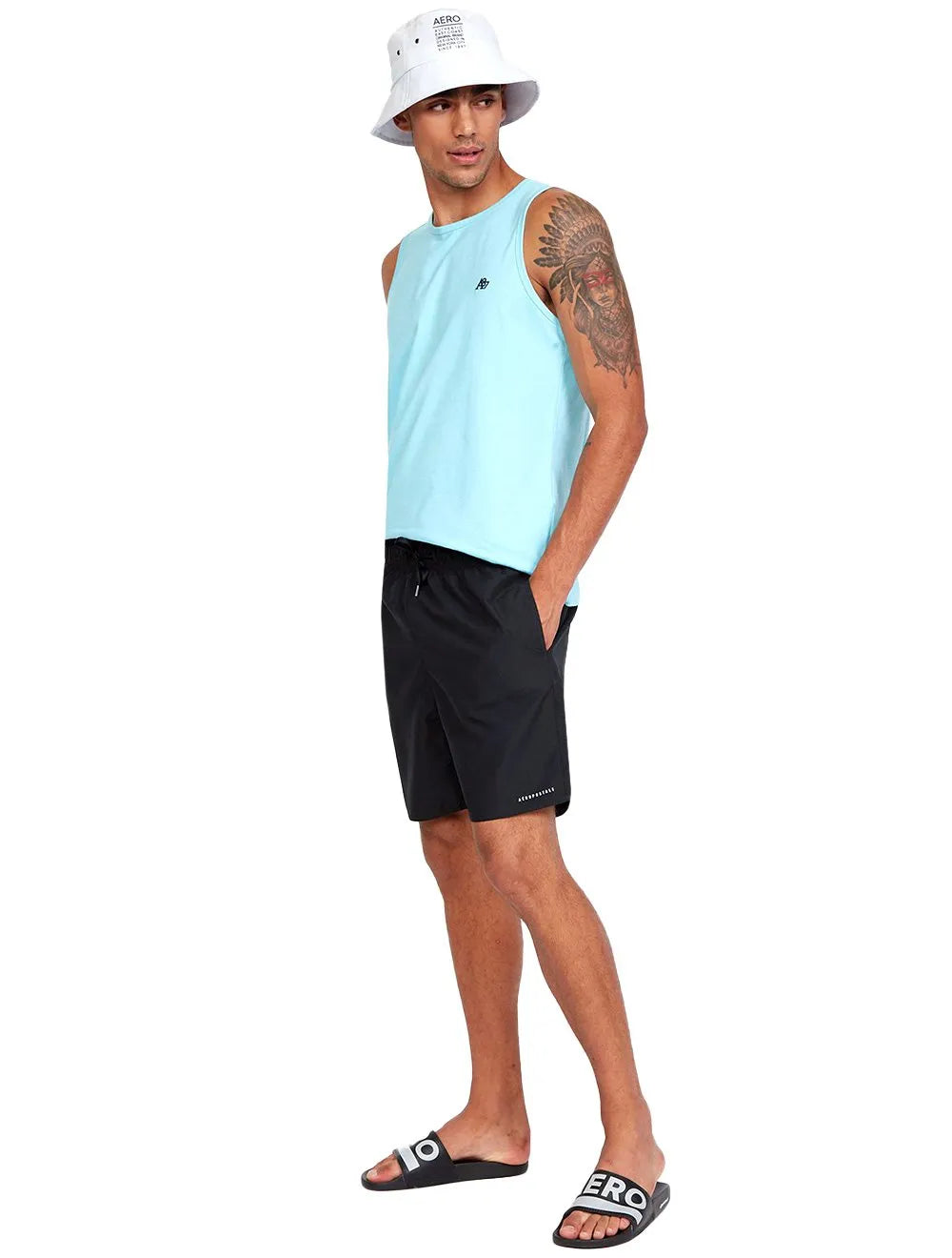 Short Aeropostale Masculino D'Água Swimwear Light Logo Preta