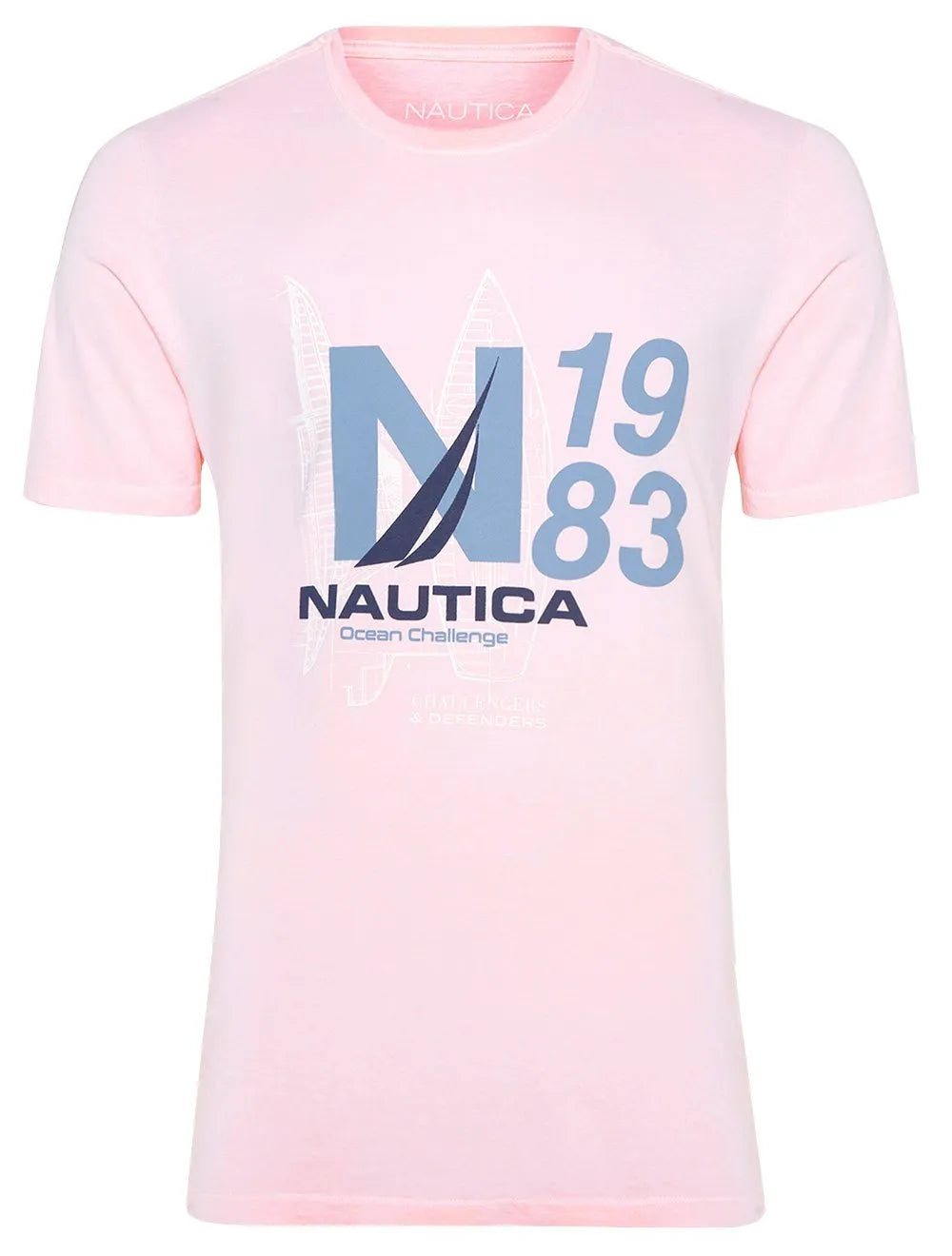 Camiseta Nautica Masculina Challengers N1983 Sketch Rosa