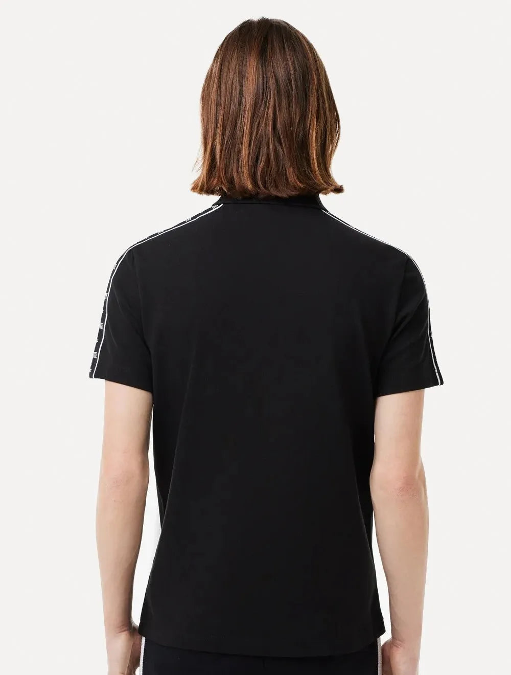 Polo Lacoste Masculina Piquet Stripe Stretch Preta