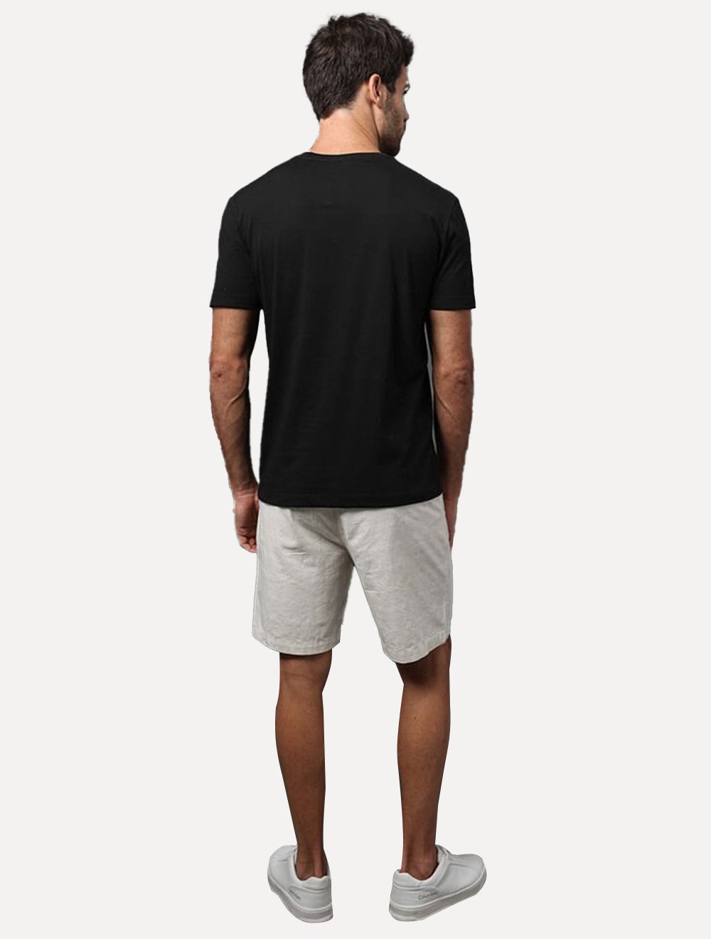 Camiseta Calvin Klein Jeans Masculina Egyptian Cotton Rubber Patch Preta