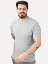 Camiseta Aramis Masculina Friso Gola Cinza Mescla