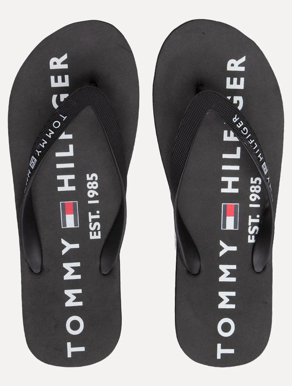 Chinelo Tommy Hilfiger Masculino Rubber Strip Simon 34R Cinza/Preto