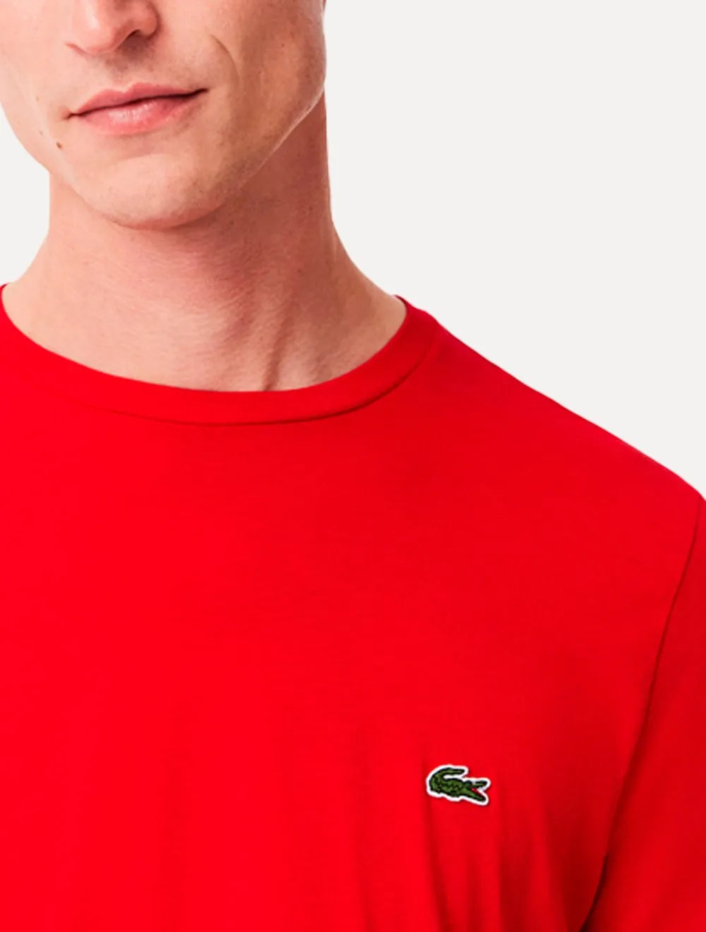 Camiseta Lacoste Masculina Jérsei Algodão Pima Vermelha