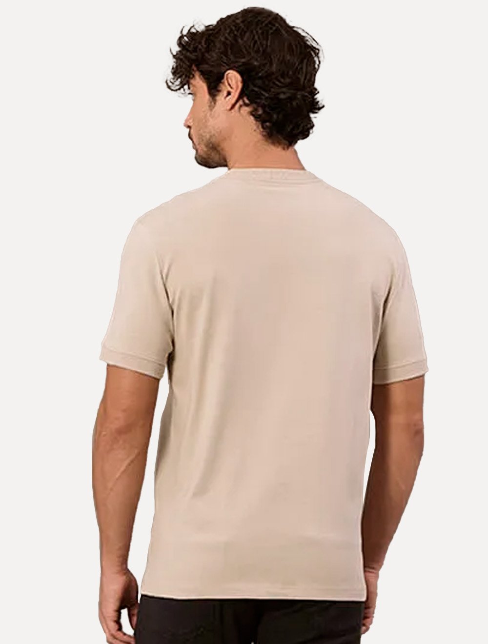 Camiseta Calvin Klein Jeans Masculina Malhão CK Logo Cáqui Claro