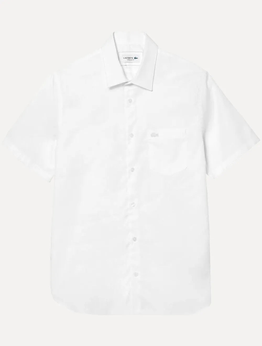 Camisa Lacoste Masculina Manga Curta Regular Solid Pocket Branca
