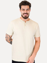 Camiseta Aramis Masculina Regular Gola Portuguesa Tricot Cáqui Claro