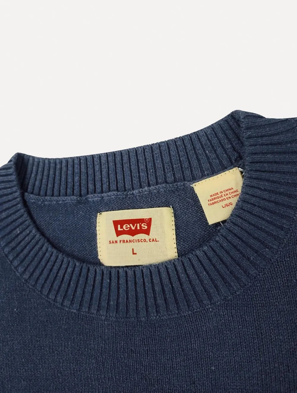 Suéter Levis Masculino Crewneck Red Tab Azul Marinho