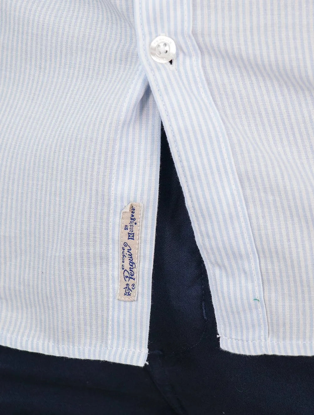 Camisa Original Penguin Masculina Tricoline Fine Stripes Amparo Azul Claro