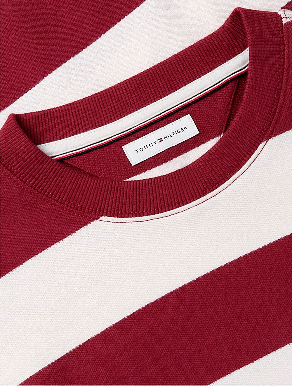 Moletom Tommy Hilfiger Masculino Crewneck Essential Terry Cáqui Claro/Bordô