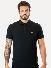 Polo Lacoste Masculina Slim Fit Petit Piquet Preta