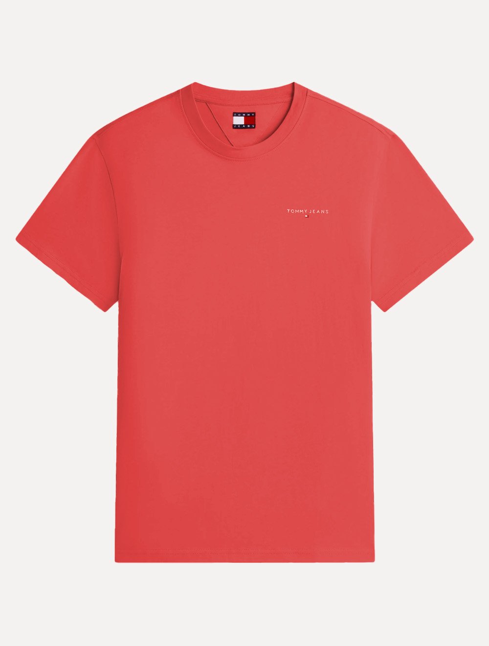 Camiseta Tommy Jeans Masculina Slim Linear Chest Vermelho