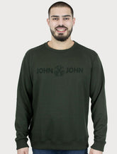 Moletom John John Masculino New Basic Logo Rusty Verde Escuro