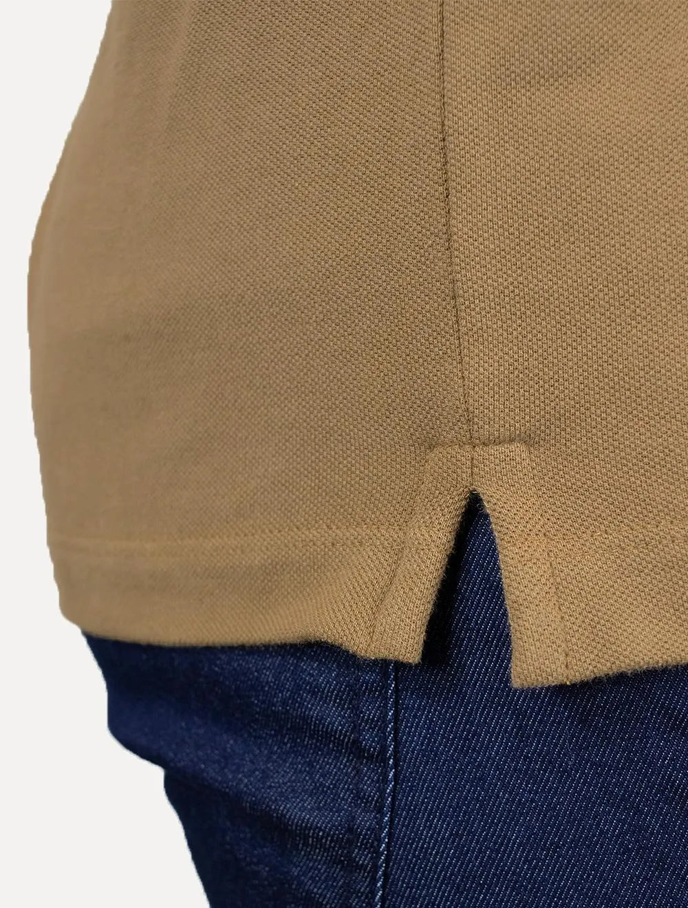 Polo Calvin Klein Masculina Piquet Slim Básica Havana Cáqui Mescla