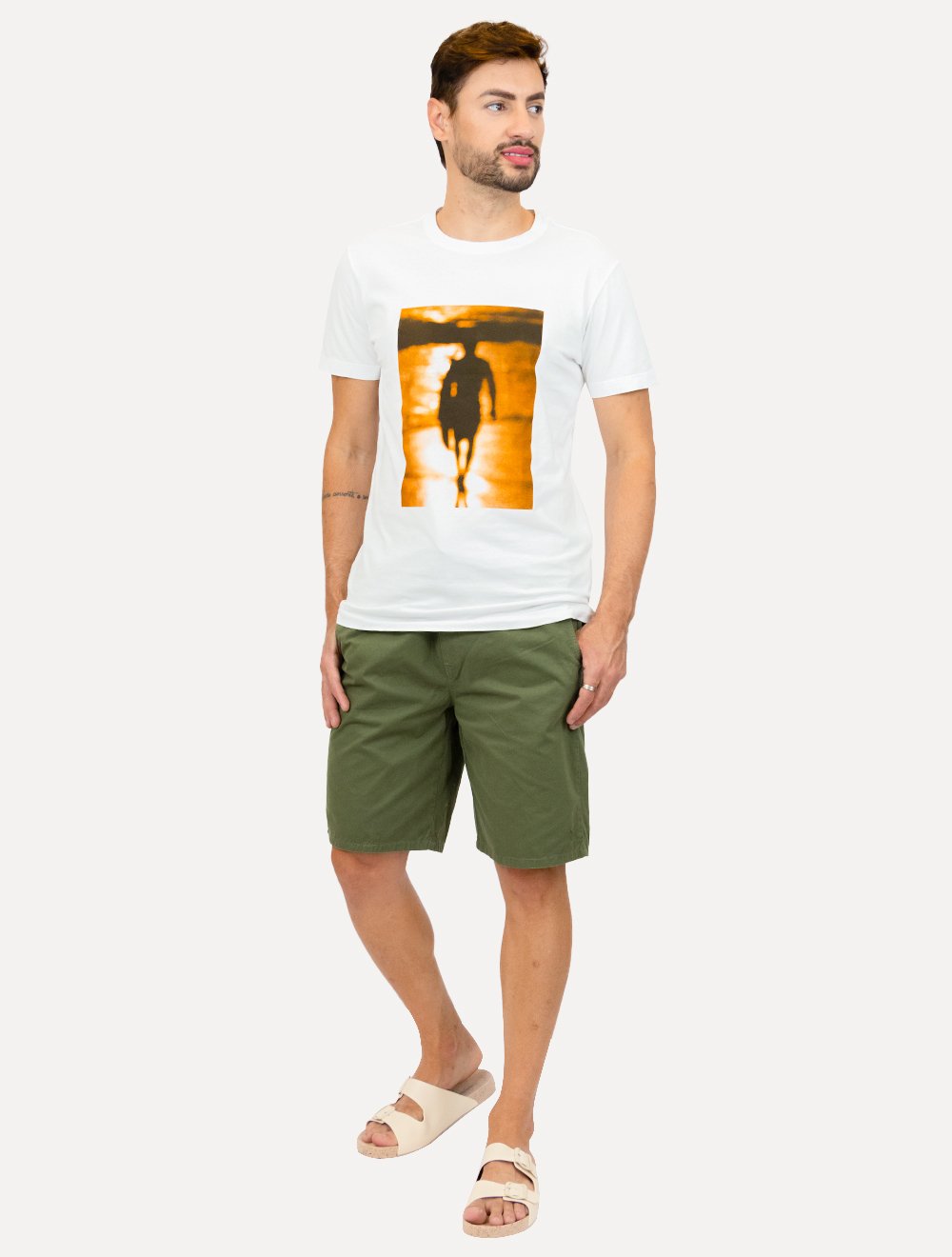 Bermuda Dudalina Masculina Sarja Elástico Algodão Verde Escuro