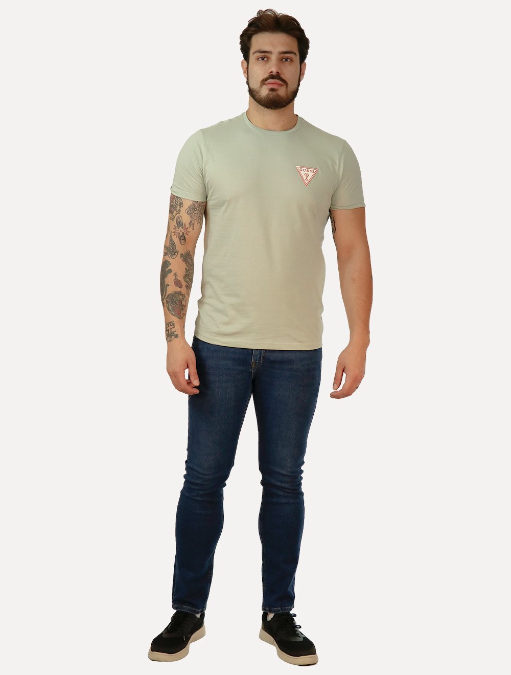 Camiseta Guess Masculina Los Angeles Tropical Verde Claro