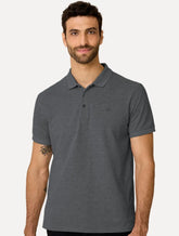 Polo Dudalina Masculina Piquet Basica Logo Bordado Azul Marinho Mescla