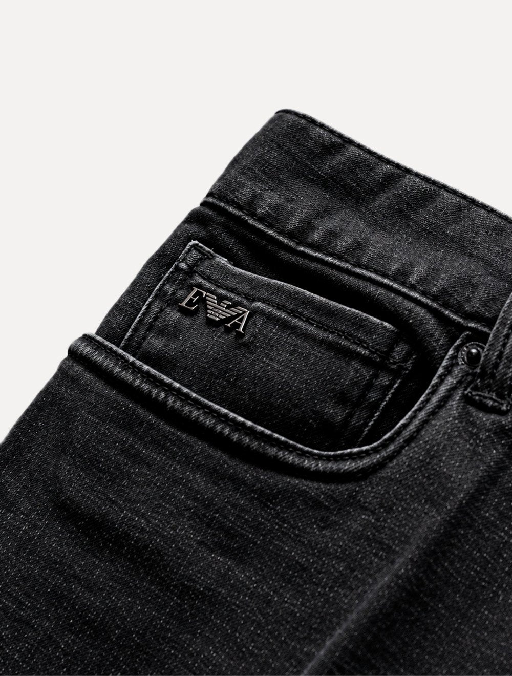 Calça Jeans Empório Armani Masculina J06 Extra Comfort Denim Slim Fit Preta