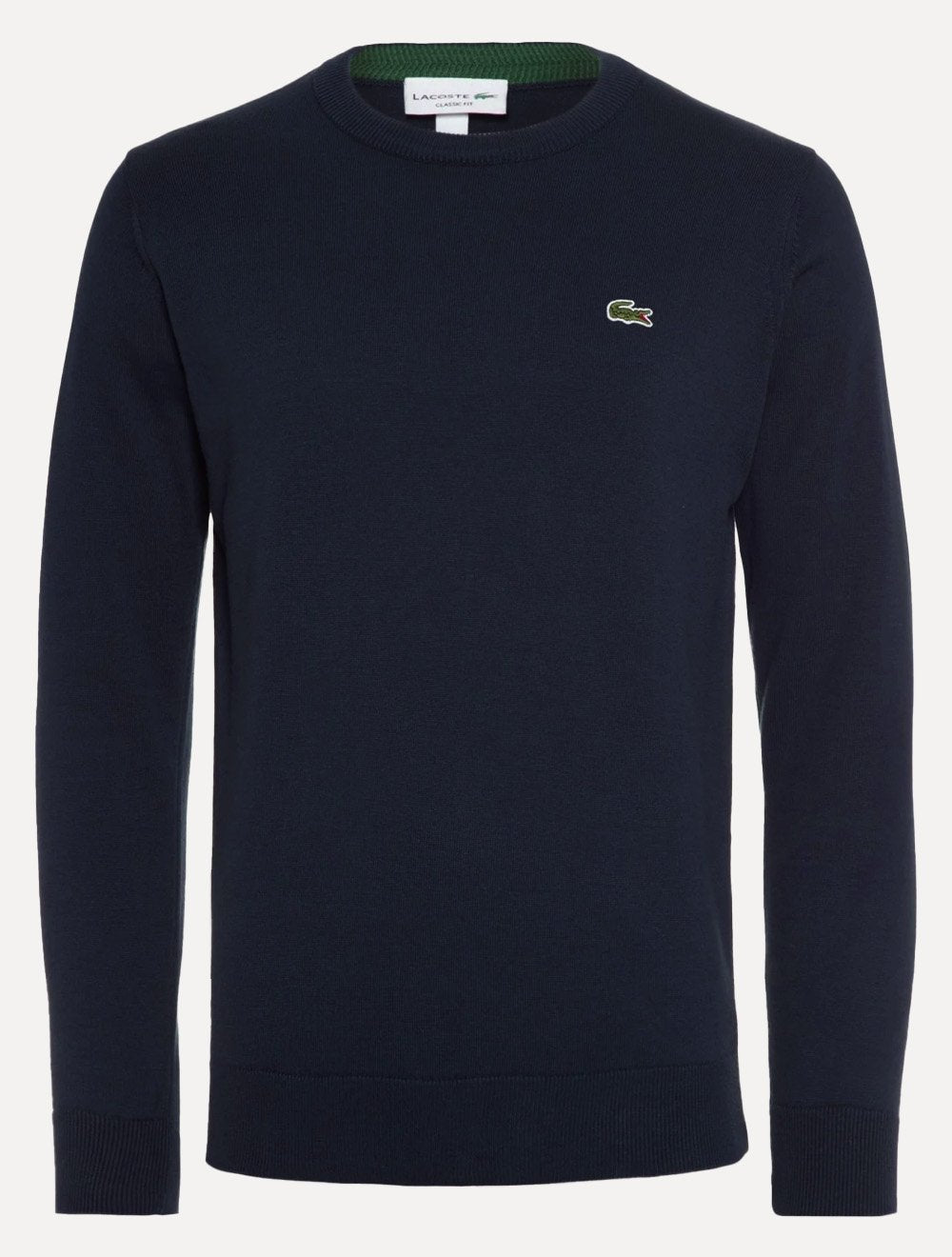Suéter Lacoste Masculino Classic Fit Gola Redonda Lisa Logo Azul Marinho