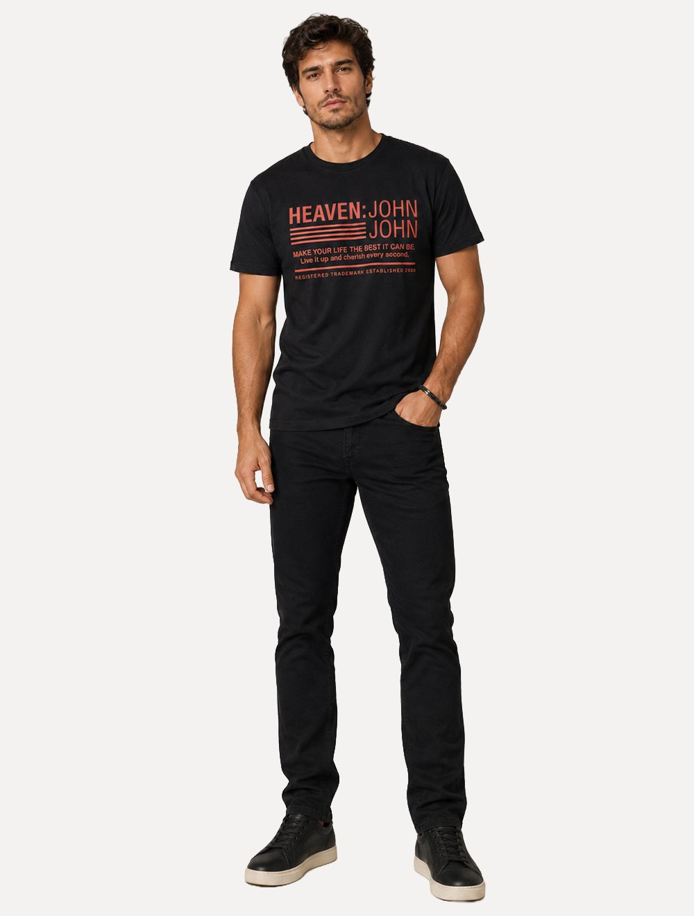 Camiseta John John Masculina Regular Fit Live It Preto