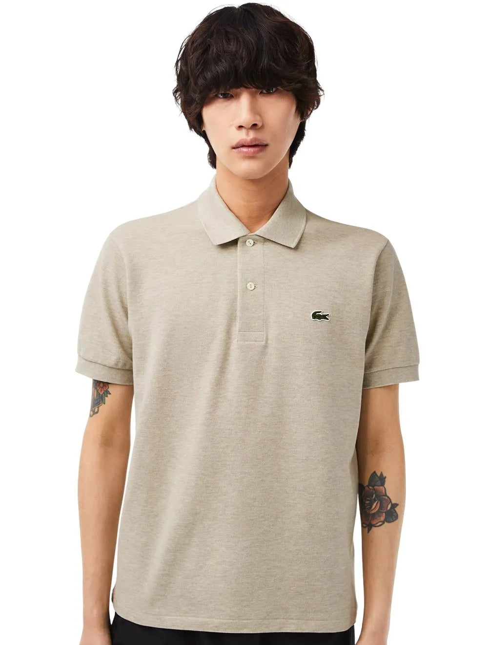 Polo Lacoste Masculina L.12.12 Caqui Mescla