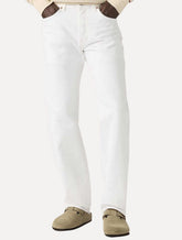 Calça Levis Jeans Masculina Straight 501 Original Branca