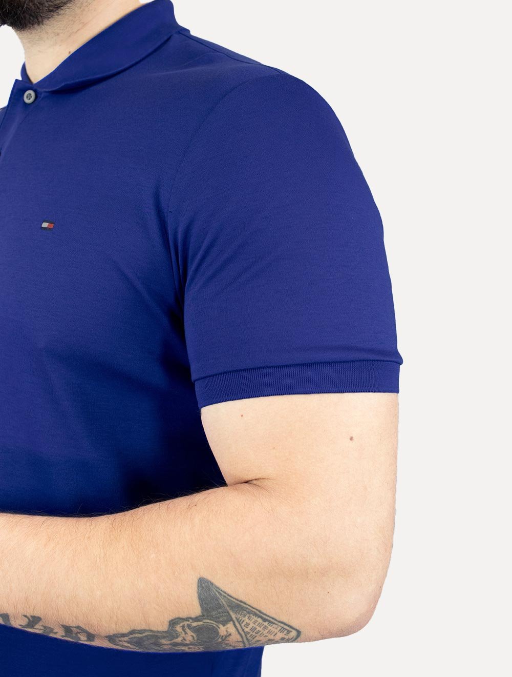 Polo Tommy Hilfiger Masculina Malha Liquid Cotton Seasonal Azul Royal