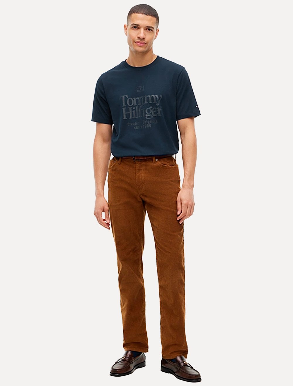 Camiseta Tommy Hilfiger Masculina Graphic Logo Washed Story Azul Marinho