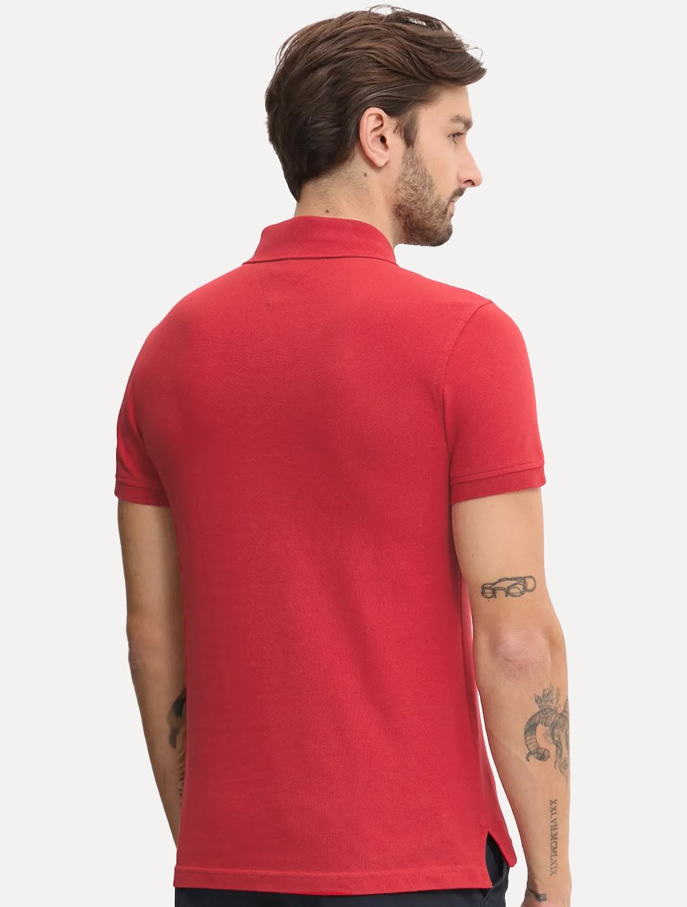 Polo Tommy Hilfiger Masculina Piquet Regular Placket Vermelha