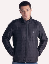 Jaqueta King & Joe Masculina Nylon Puffer Gola Preta